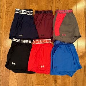 Athletic shorts bundle. 6 pair of under armour women’s shorts. Medium